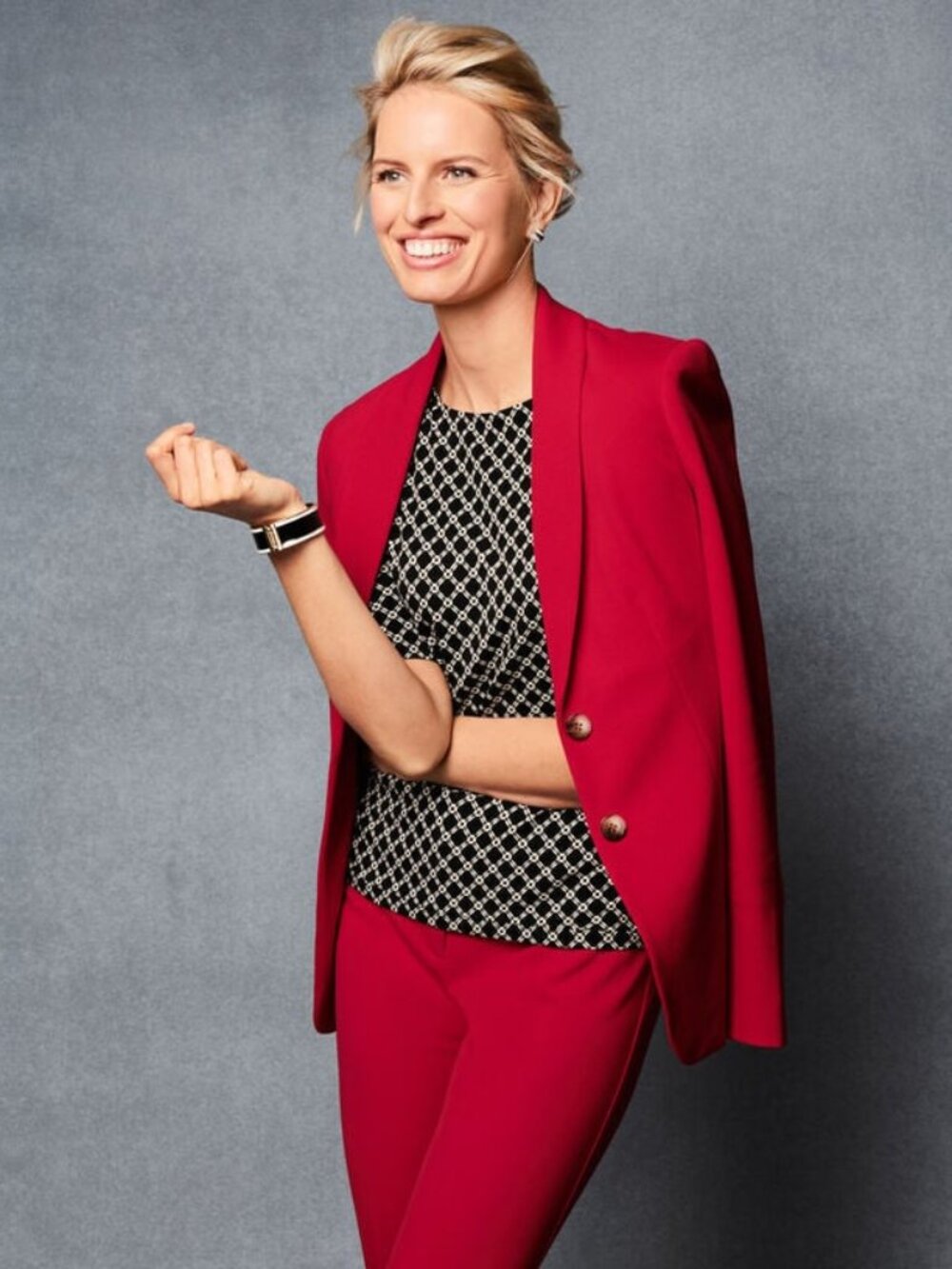 Talbots Refined Elbow-Sleeve Top - Geo-Print